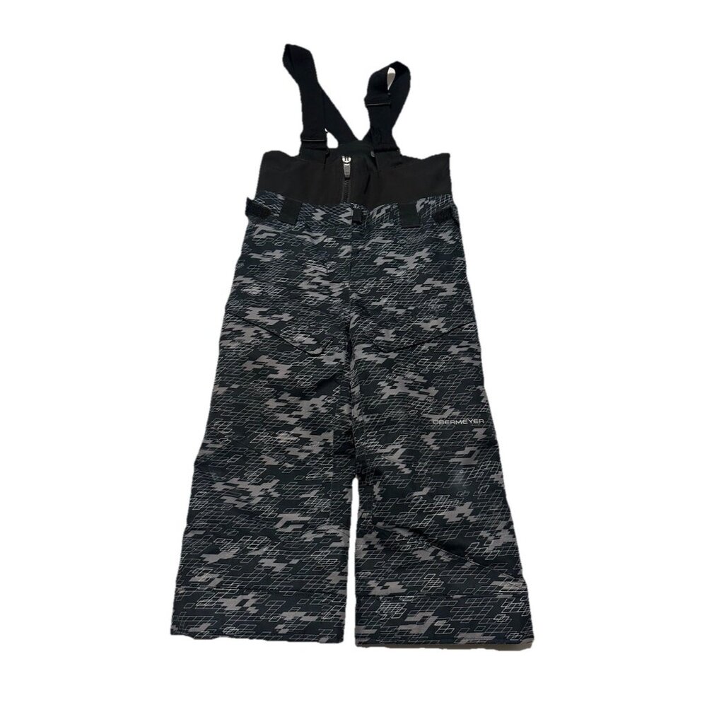 Obermeyer I-Grow Kid’s Youth Black Gray Snow Bib Overalls Size 4